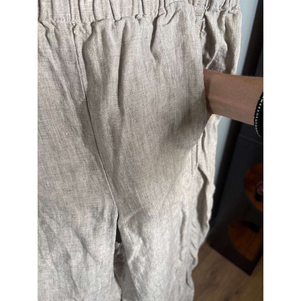 Eileen Fisher Ankle Pleated Pants Womens XS Petite Washed Organic Linen Delave - Picture 4 of 6
